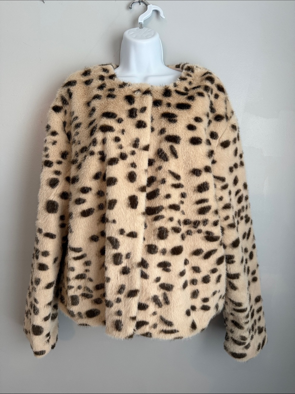 a new day Leopard-Print Faux Fur Jacket - Beige/Brown